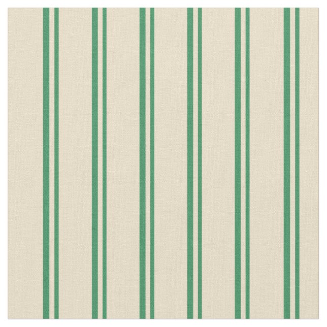 Sea Green & Tan Coloured Stripes Fabric (Close Up)