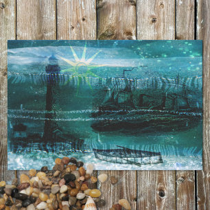 Sea Green Vintage Nautical Tissue Paper