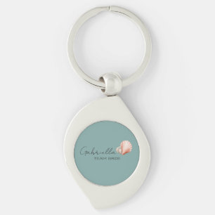 Sea Green with Shell Bridal Party Keychain