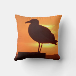 Sea Gull at Sunset Cushion