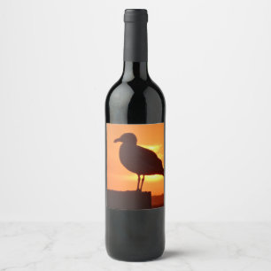 Sea Gull at Sunset Wine Label