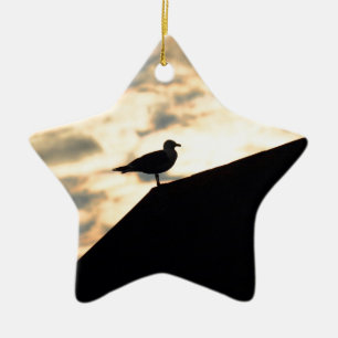 Sea Gull Sunset Ceramic Tree Decoration