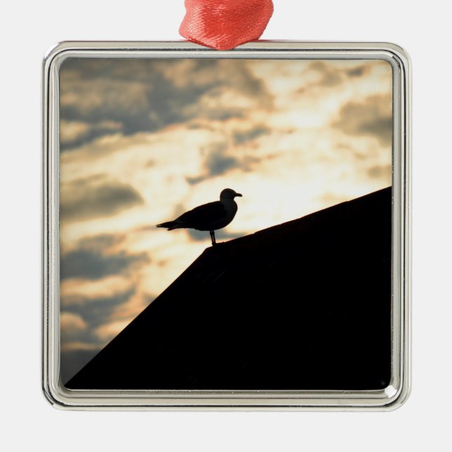 Sea Gull Sunset Metal Tree Decoration (Front)