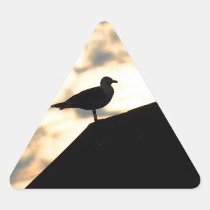 Sea Gull Sunset Triangle Sticker