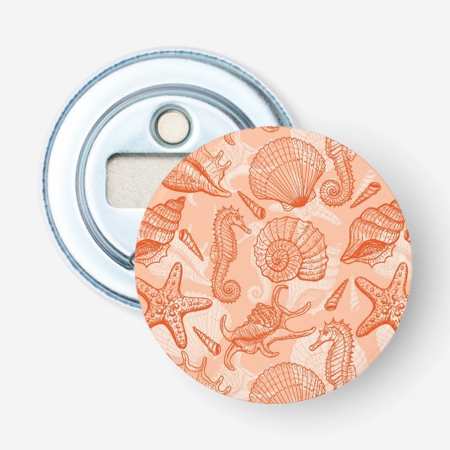 Sea hand drawn pattern bottle opener (Front)