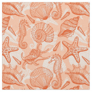 Sea hand drawn pattern fabric