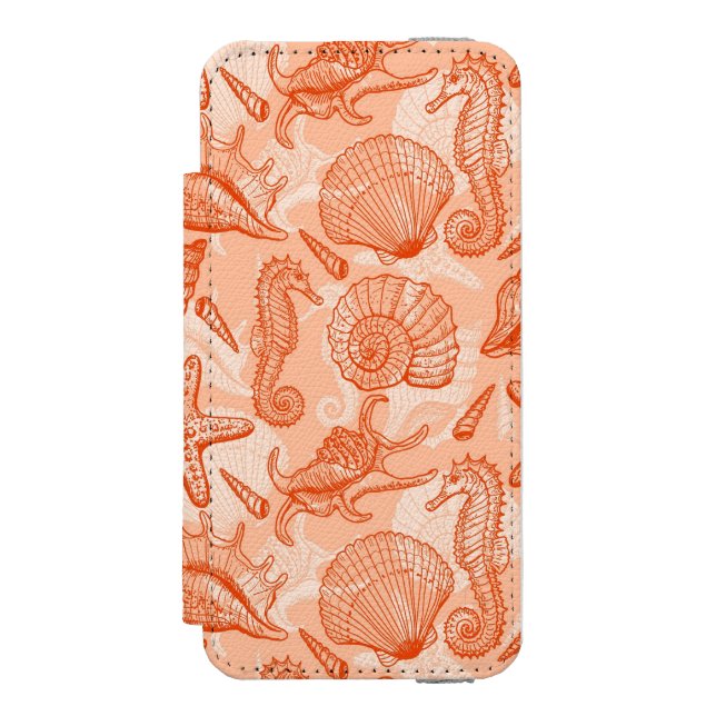 Sea hand drawn pattern incipio iPhone wallet case (Folio Front)