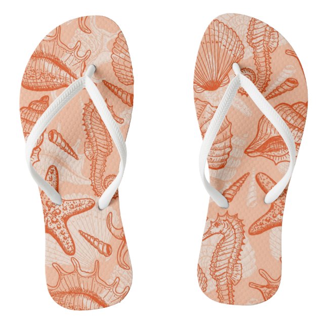 Sea hand drawn pattern thongs (Footbed)