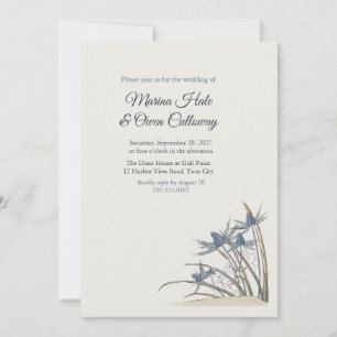 Sea Holly Dune Grass Coastal Wedding Invitation