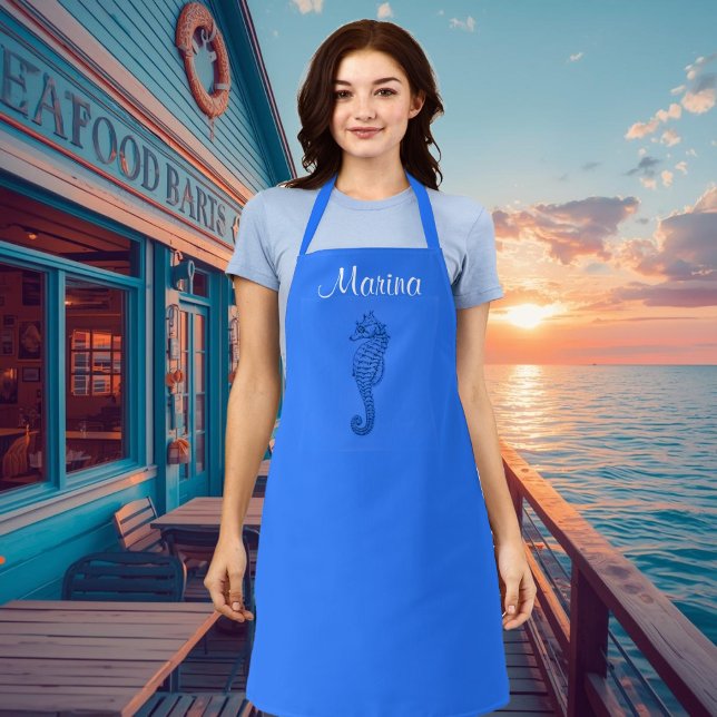     Sea  horse  - add name Apron (Creator Uploaded)
