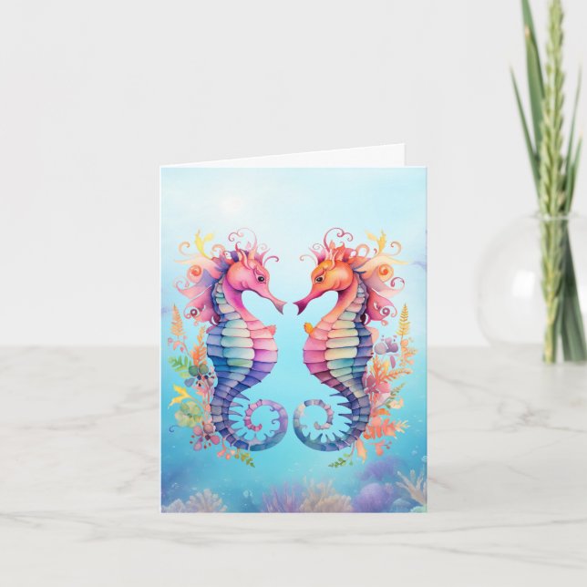 Sea Horse All Occasion Blank Note Card (Front)