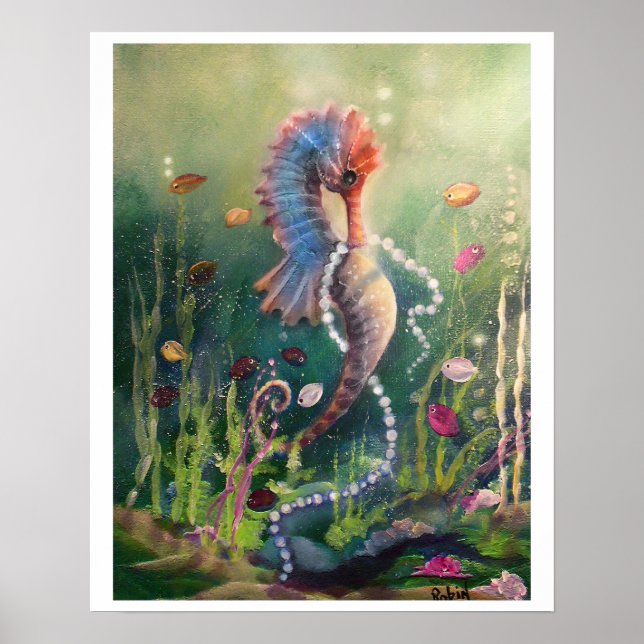 Sea Horse and Pearls Poster (Front)