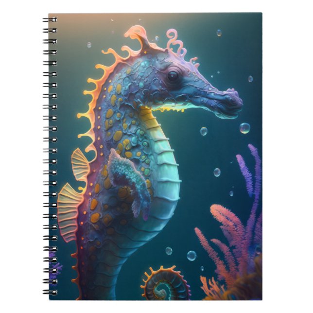 Sea Horse Animal Portrait Painting Wildlife Ocean Notebook (Front)
