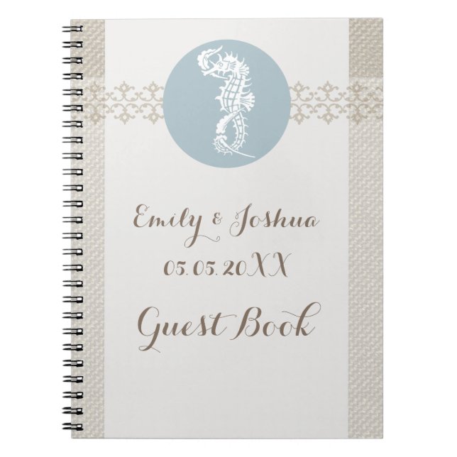 Sea Horse Beachy template - Guest Book (Front)