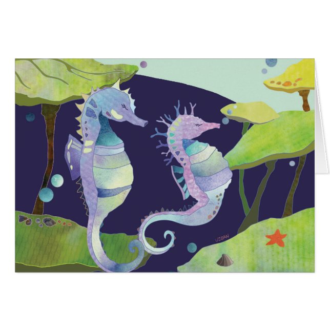 Sea Horse Blank Card (Front Horizontal)