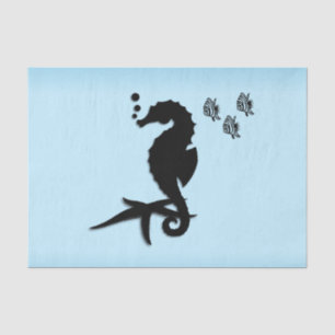 Sea Horse Blue Tissue Paper