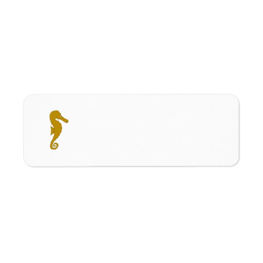 Sea Horse. Brown. Return Address Label