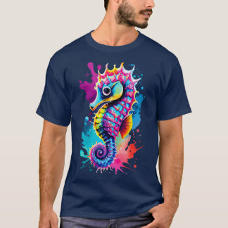 Sea Horse Colourful Cute Sea Horse Hippocampus T-Shirt