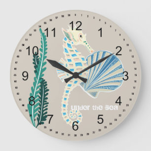 Sea Horse Large Clock