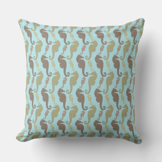 Sea Horse Ocean Zig Zag Outdoor Cushion (Front)