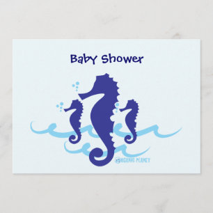 Sea Horse Organic Planet Baby Shower Invitations
