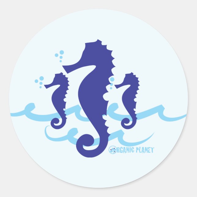 Sea Horse Organic Planet Stickers (Front)