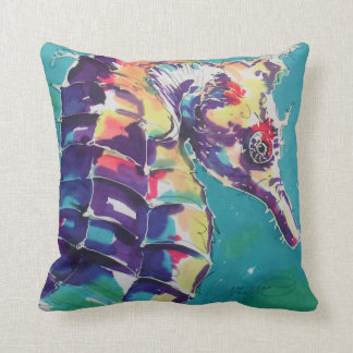 Sea Horse Silk Painting Cushion