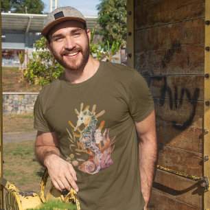 Sea Horse With Bouquet Of Sea Leaves T-Shirt
