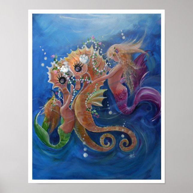 Sea Horses and Mermaids Poster (Front)