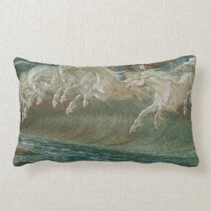 Sea Horses and Poseidon Lumbar Cushion