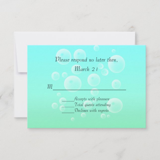 Sea Horses Modern Wedding RSVP Card (Front)