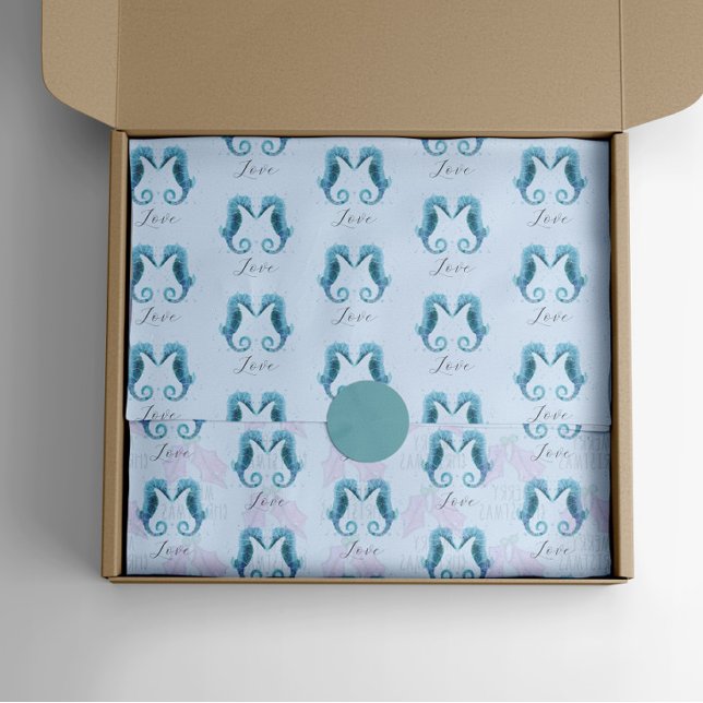 Sea Horses Ocean Watercolor Valentine Day   Tissue Paper (Creator Uploaded)