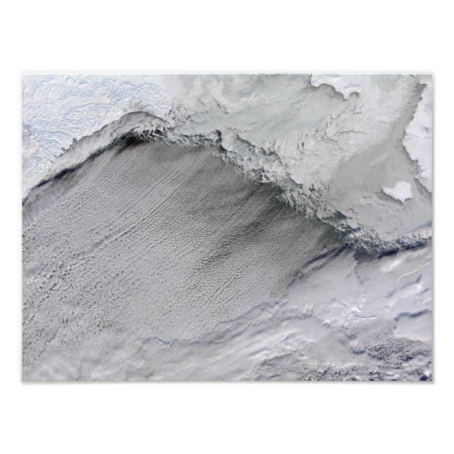 Sea ice and cloud streets in the Bering Sea Photo Print (Front)