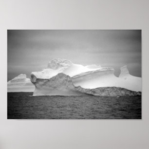 Sea Ice Iceberg Monochrome Antarctica Icy Mountain Poster