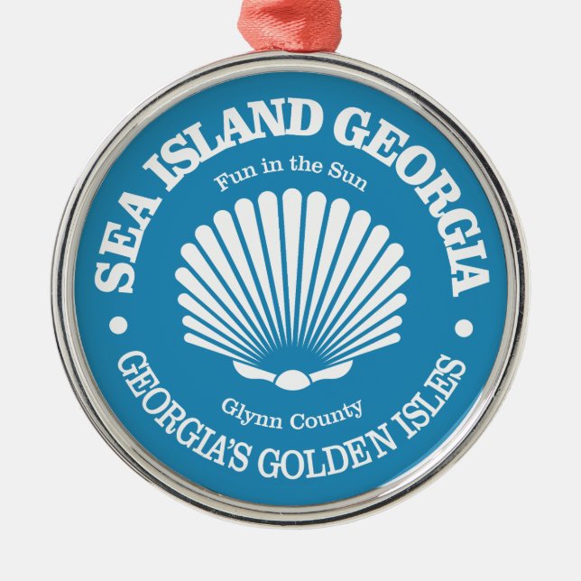 Sea Island (seashell) Metal Ornament (Front)