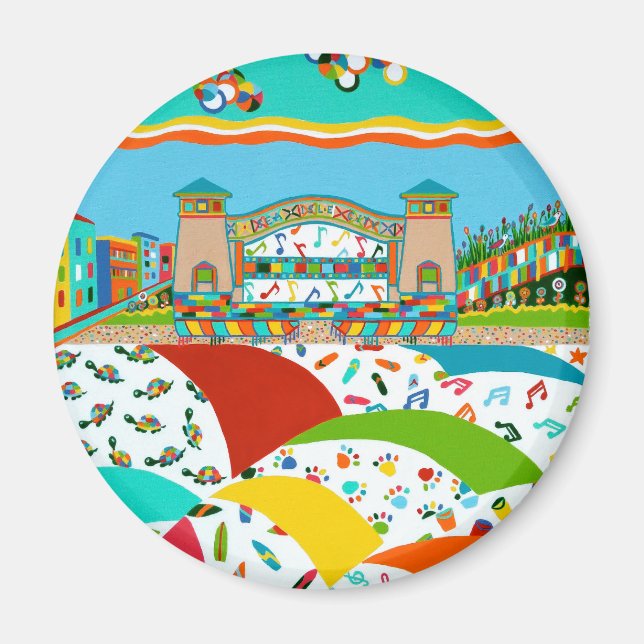 Sea Isle Band Shell Round Magnet (Front)
