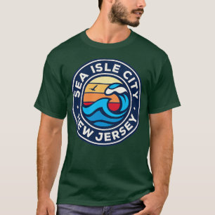 Sea Isle City New Jersey Nj Nautical Waves 9 T-Shirt