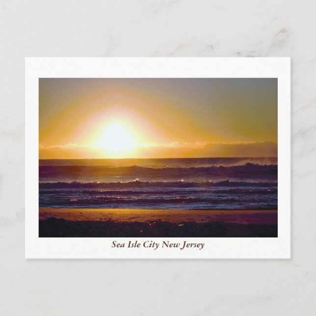 Sea Isle City New Jersey Sunrise Photo Postcard (Front)