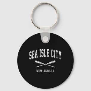 Sea Isle City New Jersey Vintage Nautical Paddles Key Ring