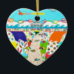 Sea Isle City, NJ Heart Ornament<br><div class="desc">Whimsical Sea Isle City,  New Jersey heart shaped ornament.  Great gift or stocking stuffer for anyone that loves Sea Isle!  Ornament created from Chris Ambrose's original acrylic painting.</div>