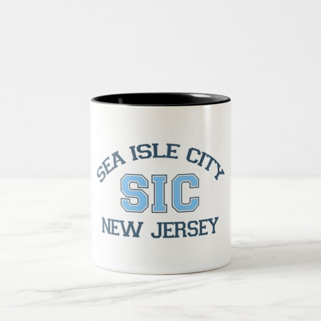 Sea Isle City. Two-Tone Coffee Mug (Center)