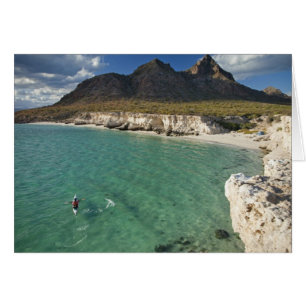 Sea kayaker on the Gulf of California at Isla