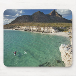 Sea kayaker on the Gulf of California at Isla Mouse Pad