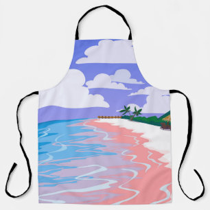 Sea landscape of tropical beach with pink sand,  b apron