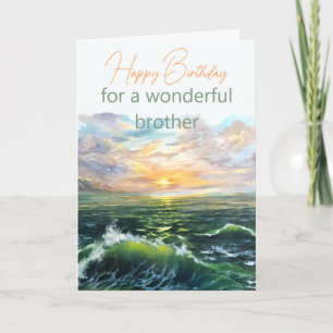 Sea Landscape Oil Painting Brother Birthday Card