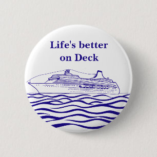Sea legs boat cruise ship sailor sailing 6 cm round badge