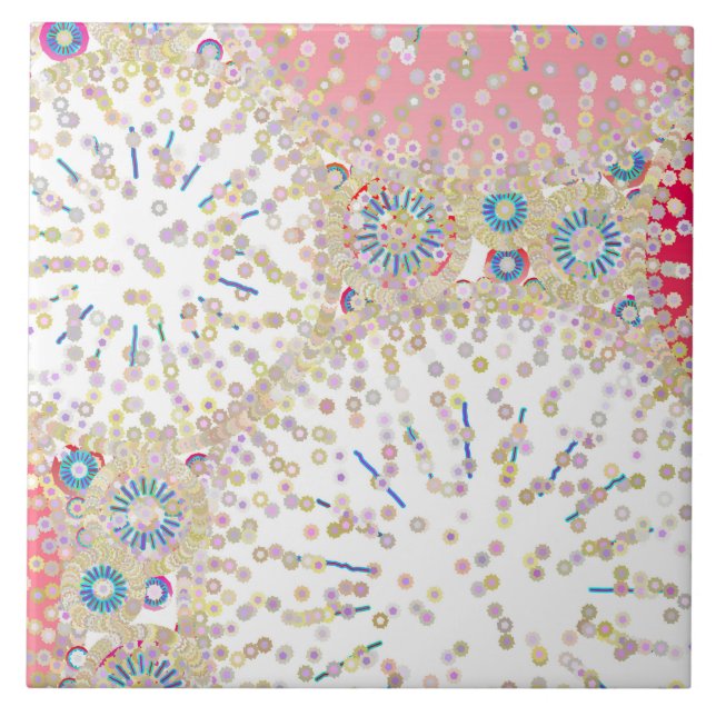 "Sea Life" abstract print Ceramic Tile (Front)