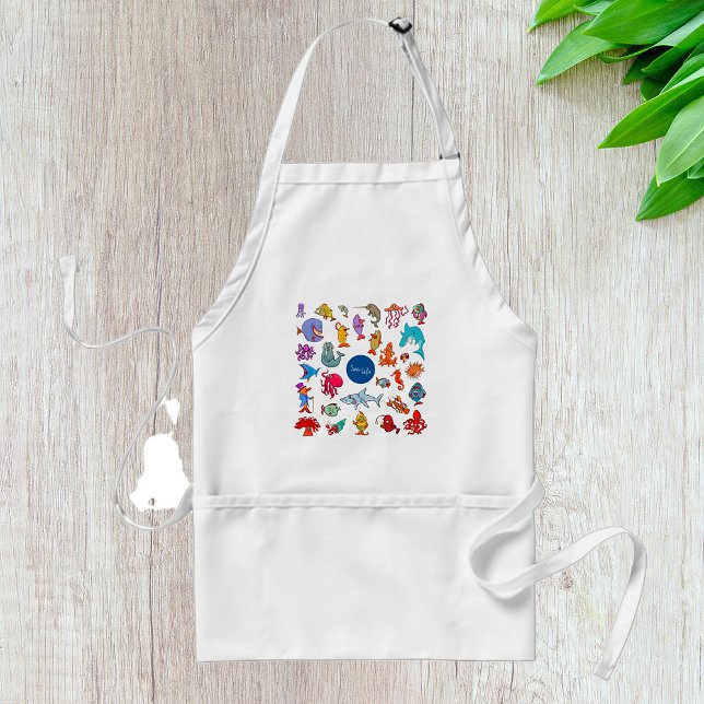 Sea Life Animals Colourful Ocean Characters Standard Apron (Creator Uploaded)