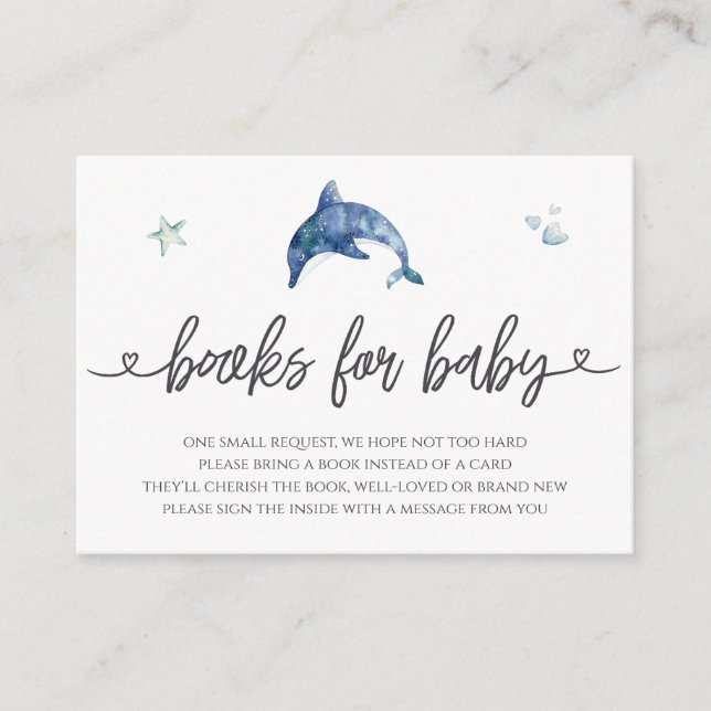 Sea Life Baby Shower Books for Baby Enclosure Card (Front)