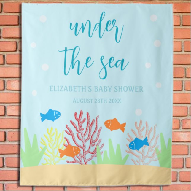 Sea Life Baby Shower Tapestry (Creator Uploaded)
